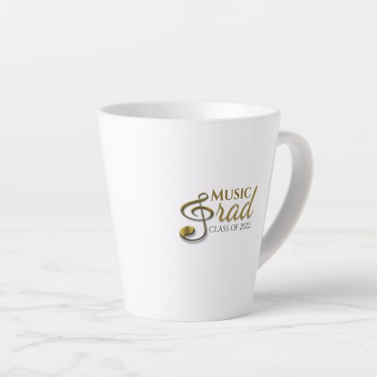 Music Afstudeerder Gold Treble Clef Afstuderen Sin Latte Mok (Rechterhoek)