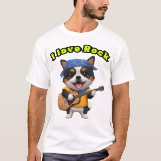 Music and canine style t-shirt