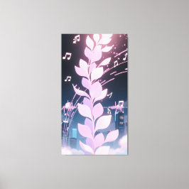 Music animation petals swaying rhythm canvas afdruk