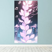 Music animation petals swaying rhythm canvas afdruk (Insitu (Houten vloer))