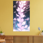 Music animation petals swaying rhythm canvas afdruk (Insitu (Woonkamer))