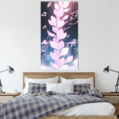 Music animation petals swaying rhythm canvas afdruk (Insitu (Slaapkamer))