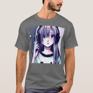 Music Anime Natural Cute Girl friends T-shirt