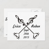 Music Arrow Crossing - De datum opslaan Aankondigingskaart (Voorkant / Achterkant)