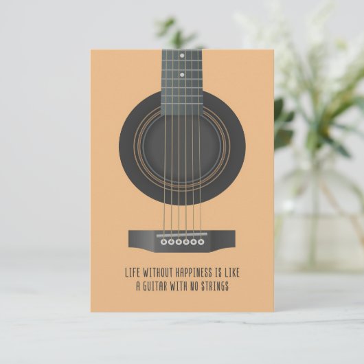 Music Art A Guitar With No Strings Bedankkaart (Staand voorkant)