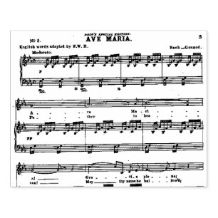 Music Bach Gounod Ave Maria Vocal Rubberstempel