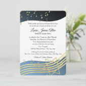 Music Bar Mitzvah Blue and Gold Invitation (Debout devant)