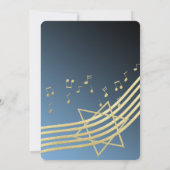 Music Bar Mitzvah Blue and Gold Invitation (Dos)
