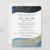 Music Bar Mitzvah Blue and Gold Invitation (Devant)