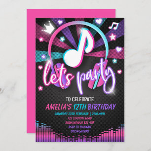 Music Birthday Uitnodiging