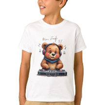 Music Boy, Smiling Grizzly Beer DJ T-shirt, Feest