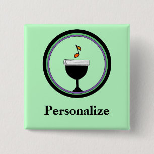 Music Chalice UU Name Tag aanpassen Vierkante Button 5,1 Cm