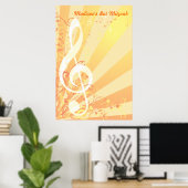 Music Clef Bat Mitzvah Sign-In Poster (Bureau à domicile)