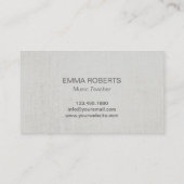 Music Clef Gold Circle Classy Linen Musical Visitekaartje (Achterkant)