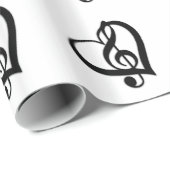Music Clef Heart Cadeaupapier (Rol Hoek)