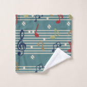 Music Clef Notes Musical Sound Treble Motif (Gant de toilette)
