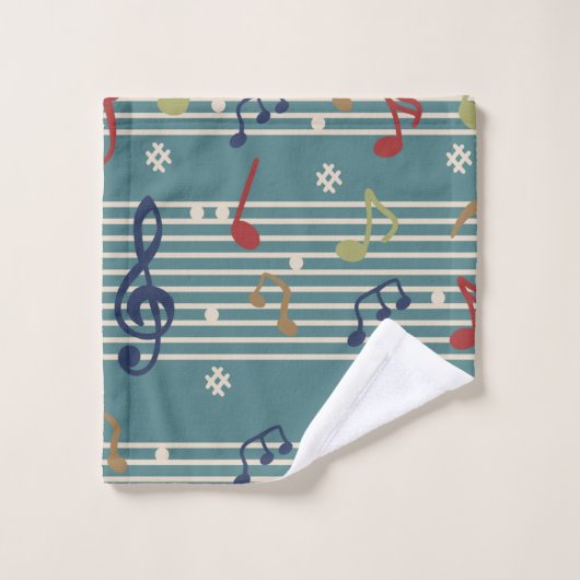 Music Clef Notes Musical Sound Treble Motif (Gant de toilette)
