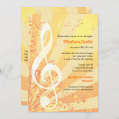 Music Clefs Bat Mitzvah Uitnodiging (Voorkant / Achterkant)