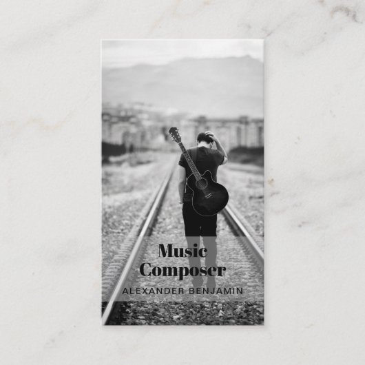 Music Composer Photo QR Code Carte de visite (Devant)