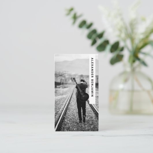 Music Composer Photo QR Code Carte de visite (Debout devant)