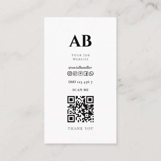 Music Composer Photo QR Code Carte de visite (Dos)