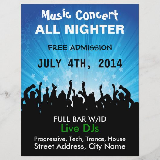 Music Concert All Nighter Music Flyer (Voorkant)