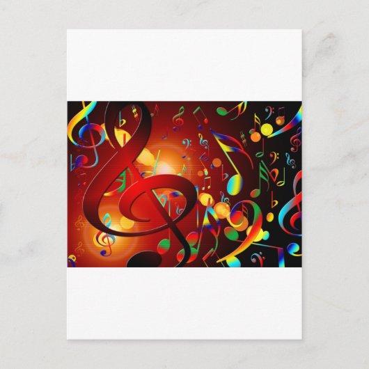 Music Destiny Song & Dance Notes Instruments Briefkaart (Voorkant)