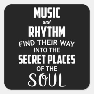 Music DJ Dance Art Hip Hop Guitar Funny Gift Idee Vierkante Sticker