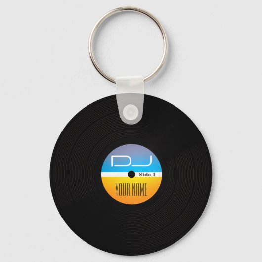 Music DJ stlye vinyl cover Sleutelhanger (Voorkant)