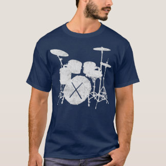Music Drum Set met drumsticks Silhouette T-shirt