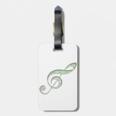 MUSIC Emerald en Diamond Treble Clef Bagagelabel (Achterkant verticaal)