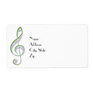 MUSIC Emerald en Diamond Treble Clef Etiket