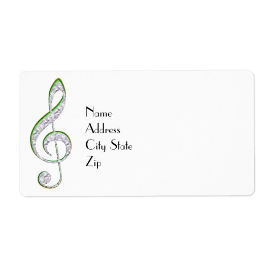 MUSIC Emerald en Diamond Treble Clef Etiket (Voorkant)