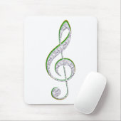 MUSIC Emerald en Diamond Treble Clef Muismat (Met muis)