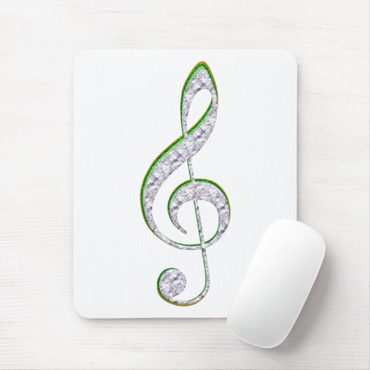 MUSIC Emerald en Diamond Treble Clef Muismat (Met muis)