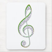 MUSIC Emerald en Diamond Treble Clef Muismat (Voorkant)