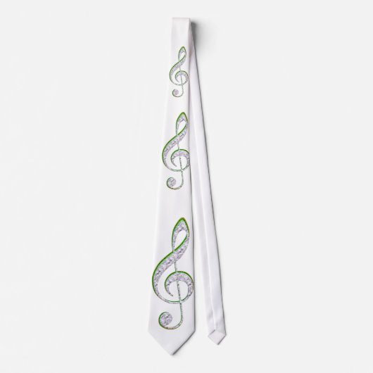 MUSIC Emerald en Diamond Treble Clef Stropdas (Voorkant)