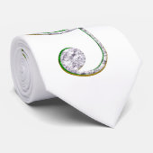 MUSIC Emerald en Diamond Treble Clef Stropdas (Opgerold)