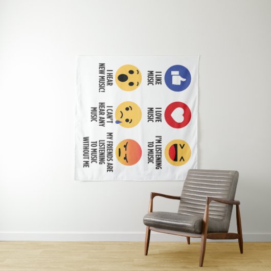 Music Emojis Wandkleed (In Situ (horizontaal))