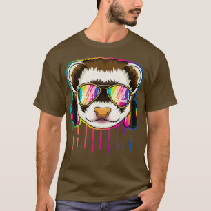 Music Ferret Dj met hoofdtelefoon Musical Ferret L T-shirt