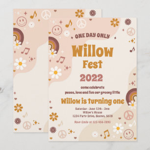 Music Festival FloralFest Hippie Birthday Party Kaart