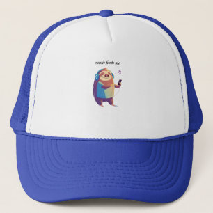 "Music Finds Me" muziek vibes design Trucker Hat Pet