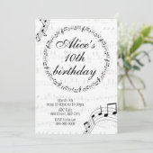 Music Girls Birthday Invitation Card (Debout devant)
