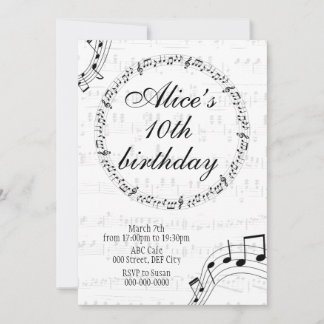 Music Girls Birthday Invitation Card Feestdagenkaart