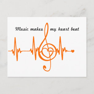 MUSIC HEART BEAT Música batida do coração Briefkaart