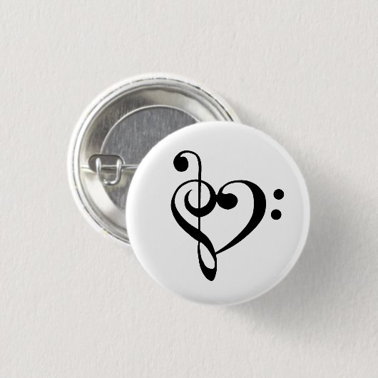 Music Heart Button (Voorkant /achterkant)