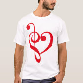 Music Heart Red T-shirt (Voorkant)