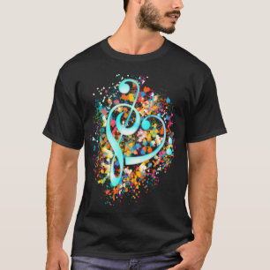 Music Heart Treble Bass Clef Classic T-Shirt