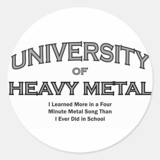 MUSIC-HEAVY METAL RONDE STICKER (Voorkant)