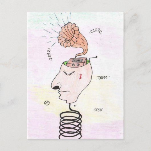 Music in my head briefkaart (Voorkant)